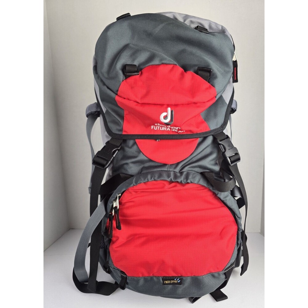 Deuter Futura 32 AC Backpack Red/Gray with Rain Cover and MSR Water Bladder Bag